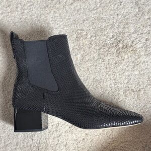 Franco Sarto Textured Black Ankle Booties